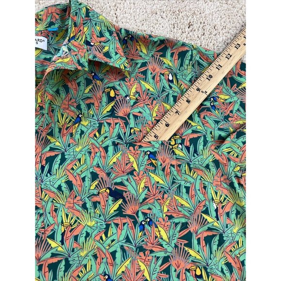 Tori Richard Uniforms Men Shirt L Pull Over Short Sleeve Hawaiian Half Button - Picture 10 of 11